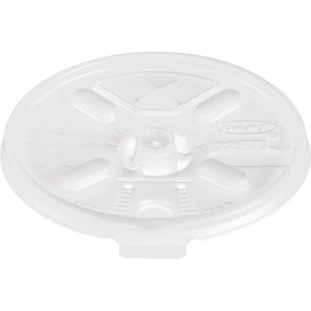 Dart Lift-n-Lock Coffee Cup Clear Lids - Dome - Plastic - White Translucent - 100/Bag - 10 / Carton - Cups