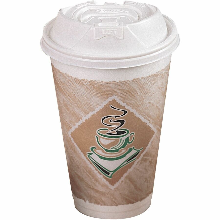 Dart ThermoGlaze 20 oz Design Insulated Foam Cups - fl - White - Hot Drink Cold - 25/Bag - Carton