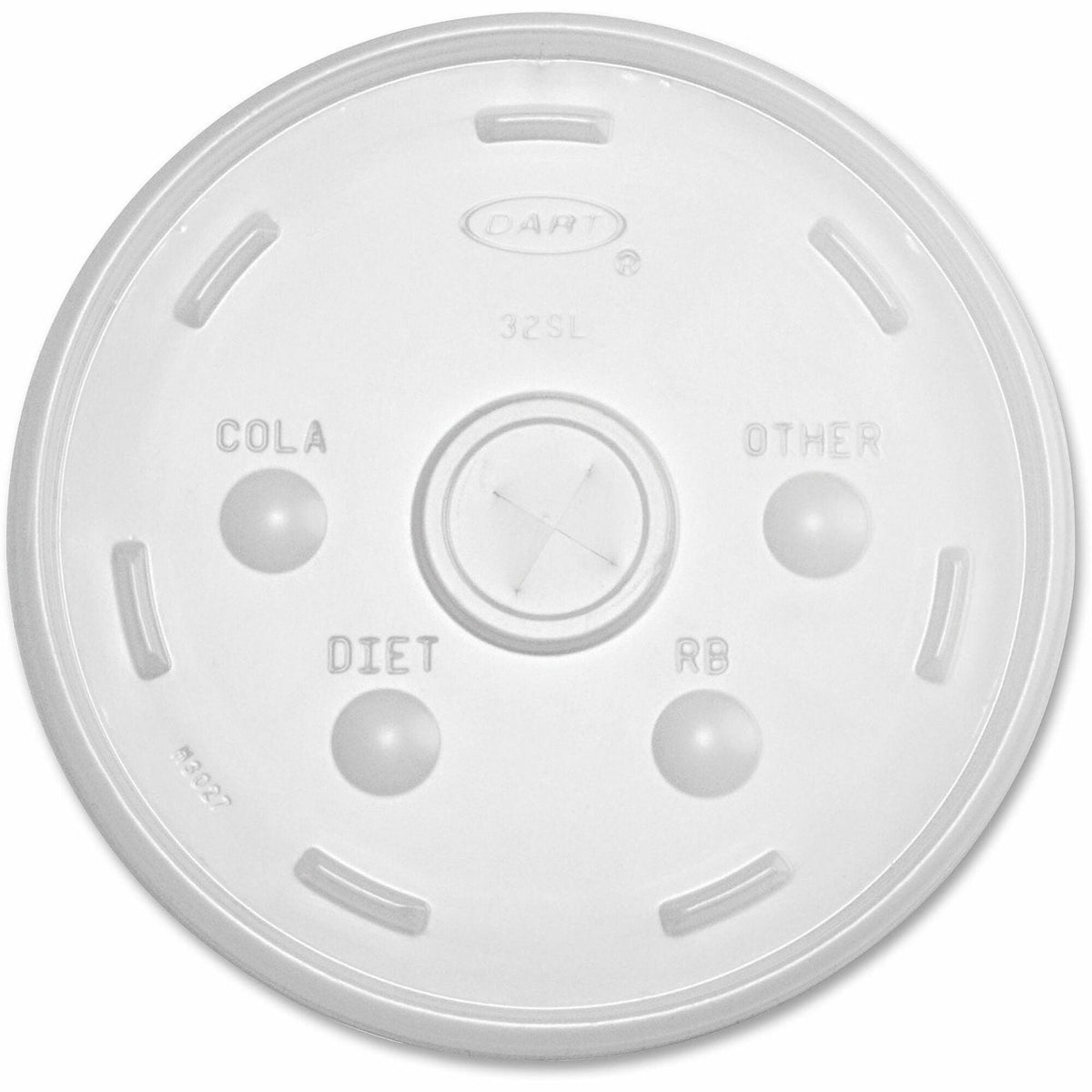 Dart Translucent Slotted Lids - 4.8’’ Diameter - High Impact Polystyrene (HIPS) - 100/Pack - 10 / Carton - Cups
