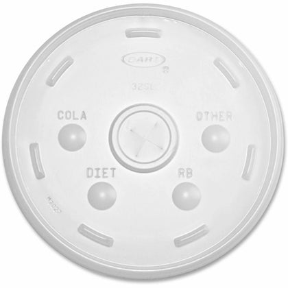 Dart Translucent Slotted Lids - 4.8’’ HIPS - 100/Pack - Cups