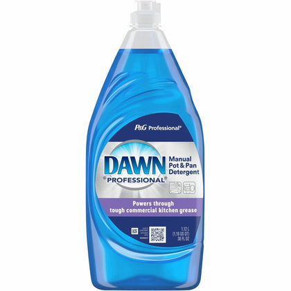 Dawn Manual Dishwashing Liquid: Grease & Soil Remover - 38 fl oz - Blue Bottle - Dish/Dishwasher Detergents