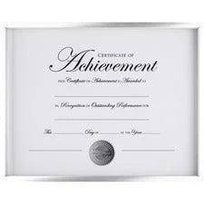 DAX Contemporary Border Document Frame - Holds 11’’ x 14’’ Insert - Rectangle - Horizontal Vertical - Silver - 1 Each