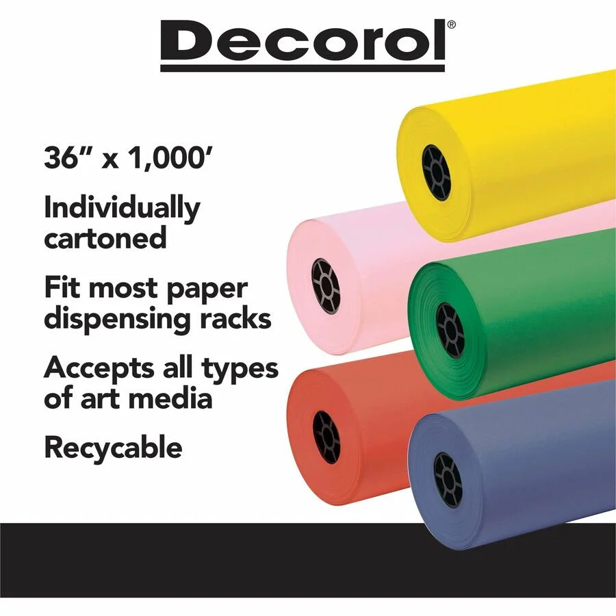 Decorol Flame-Retardant Art Paper Roll - White Sulphite - 7.40’’ x 36’’ 1000 ft - Rolls/Tissue