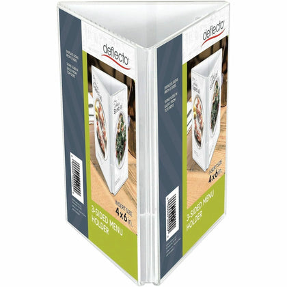 Deflecto 3-Sided Sign Holder: Clear Plastic 4’’ x 6’’ - 1 Each - Signs & Nameplates