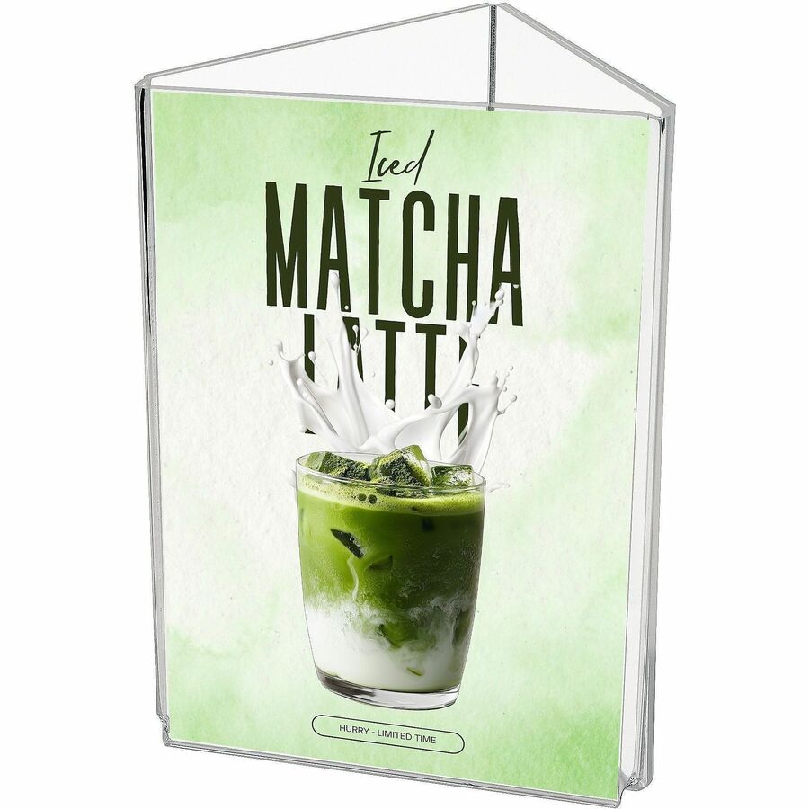 Deflecto 3-Sided Sign/Menu Holder - Front