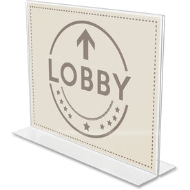 Deflecto Anti-Glare Double-sided Sign Holder: Landscape 8.7’’x11.1’’ Acrylic Clear - Signs & Nameplates
