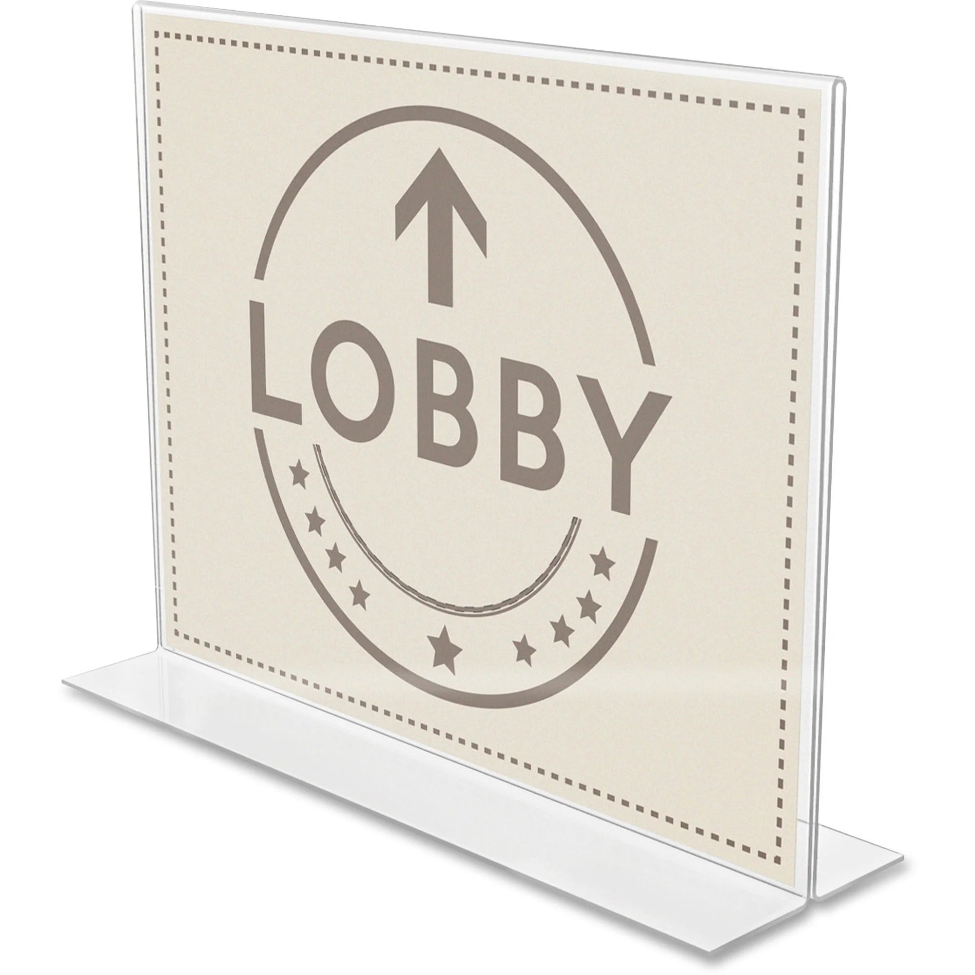 Deflecto Anti-Glare Double-sided Sign Holder: Landscape 8.7’’x11.1’’ Acrylic Clear - Signs & Nameplates