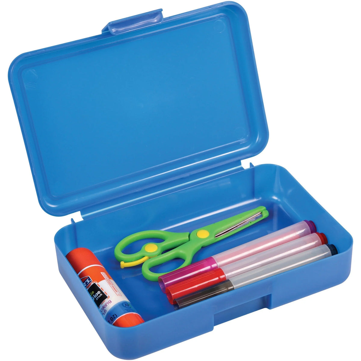 Deflecto Antimicrobial Pencil Box: Blue Snap Closure Organizer - Boxes