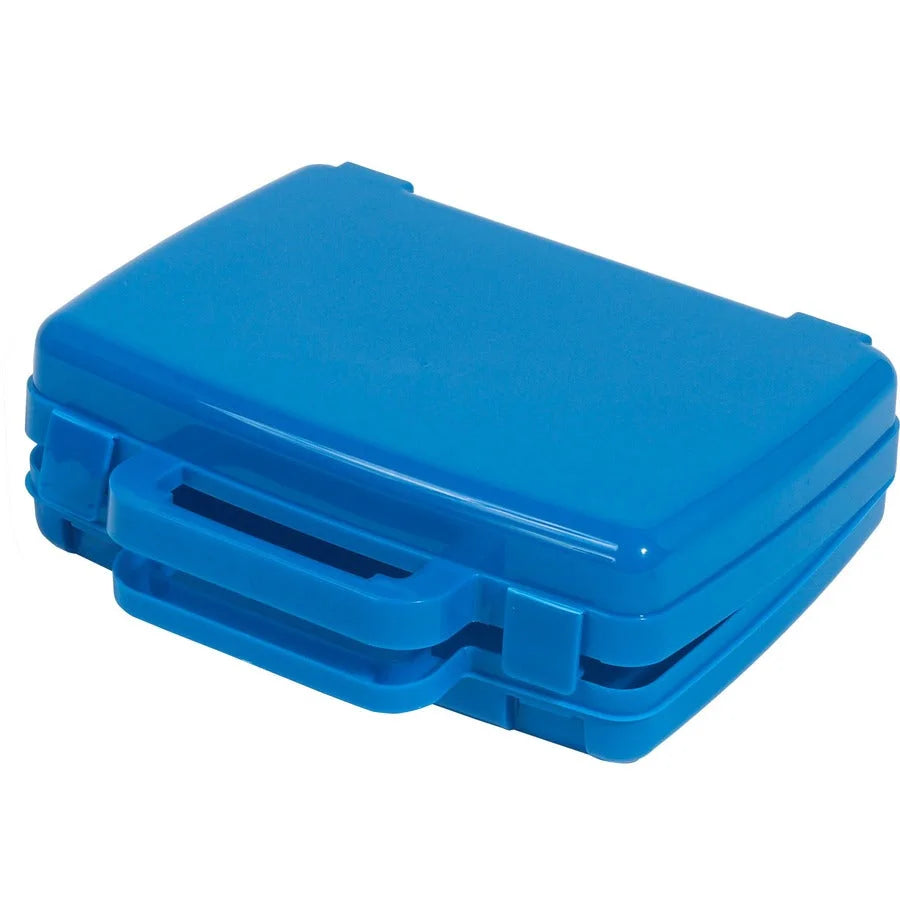 Deflecto Antimicrobial Storage Case: Blue 8.6’’ x 10.2’’ 2.7’’ - Snap-tight Closure - Classroom Organizers