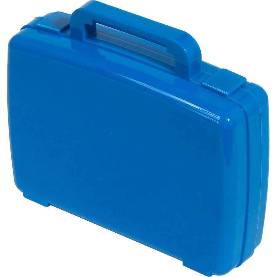 Deflecto Antimicrobial Storage Case: Blue 8.6’’ x 10.2’’ 2.7’’ - Snap-tight Closure - Classroom Organizers