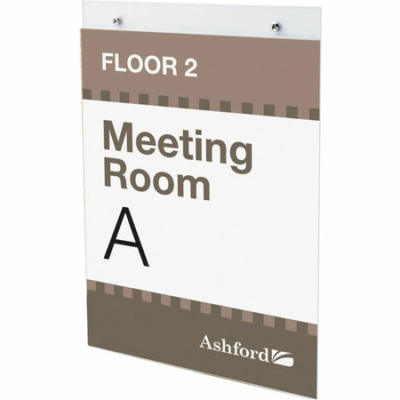 Deflecto Classic Image Wall Mount Sign Holder - Clear Plastic - 8.5’’ x 11’’ - Signs & Nameplates