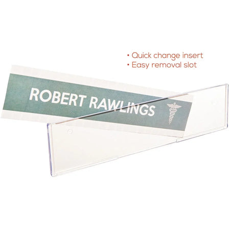 Deflecto Cubicle Nameplate Sign Holder: Wall-Mountable Magnetic - Clear Plastic - Signs & Nameplates