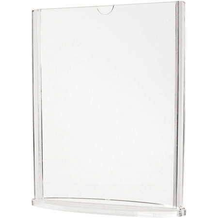 Deflecto Double-Sided Sign Holder: Clear Acrylic Base for 8.5’’ x 11’’ Media - Signs & Nameplates