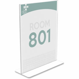 Deflecto Double-Sided Sign Holder: Clear Plastic 8.50’’ x 11’’ - 1 Each - Signs & Nameplates