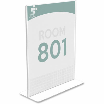 Deflecto Double-Sided Sign Holder: Clear Plastic 8.50’’ x 11’’ - 1 Each - Signs & Nameplates