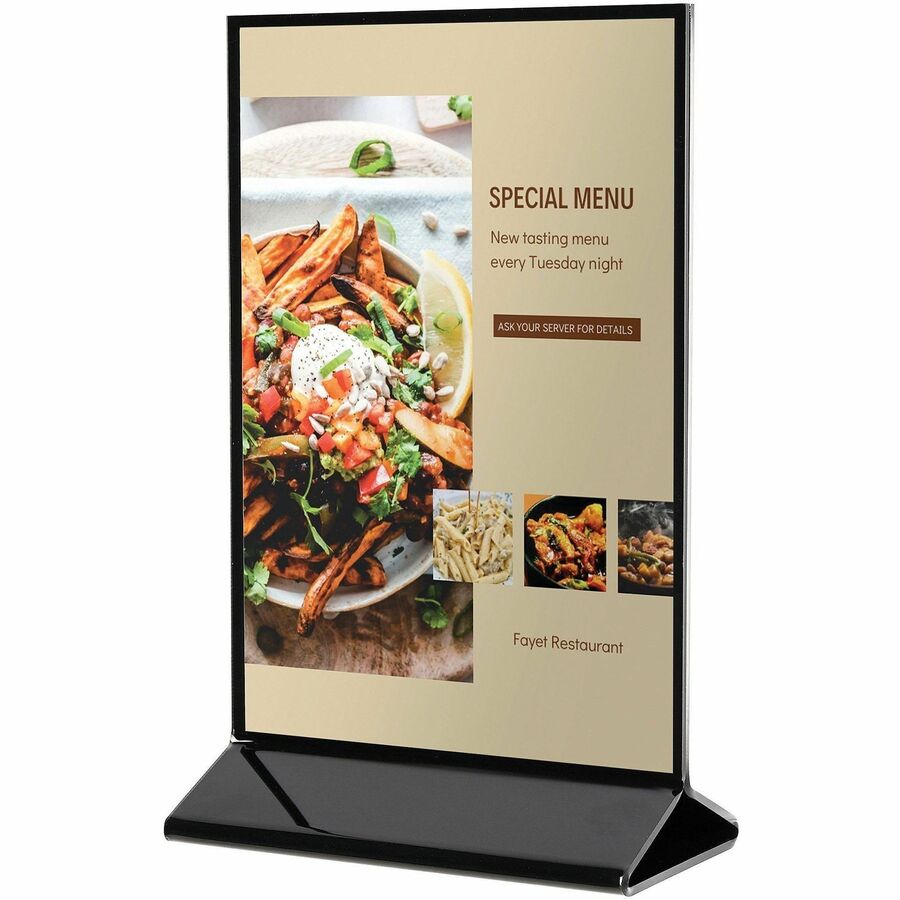 Deflecto Double-Sided Sign Holder w/Base - Left