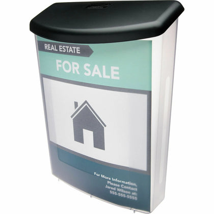 Deflecto Outdoor Literature Box: Break Resistant Water Proof - Gray Plastic - Mailbox/Suggestion Boxes