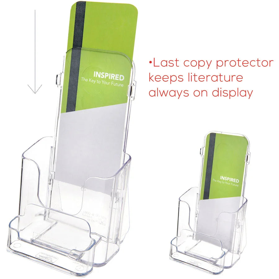 Deflecto Single Compartment DocuHolder with Business Card Holder - Desktop Organizer - Literature Holders/Sorters