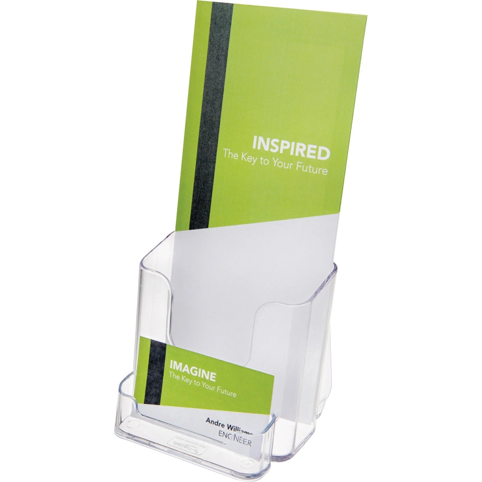 Deflecto Single Compartment DocuHolder with Business Card Holder - Desktop Organizer - Literature Holders/Sorters