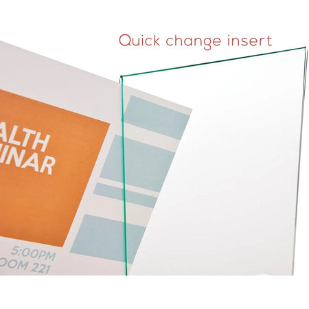Deflecto Superior Image Green Edge Sign Holder - 8.5x11 - Side & Bottom Loading - Signs Nameplates