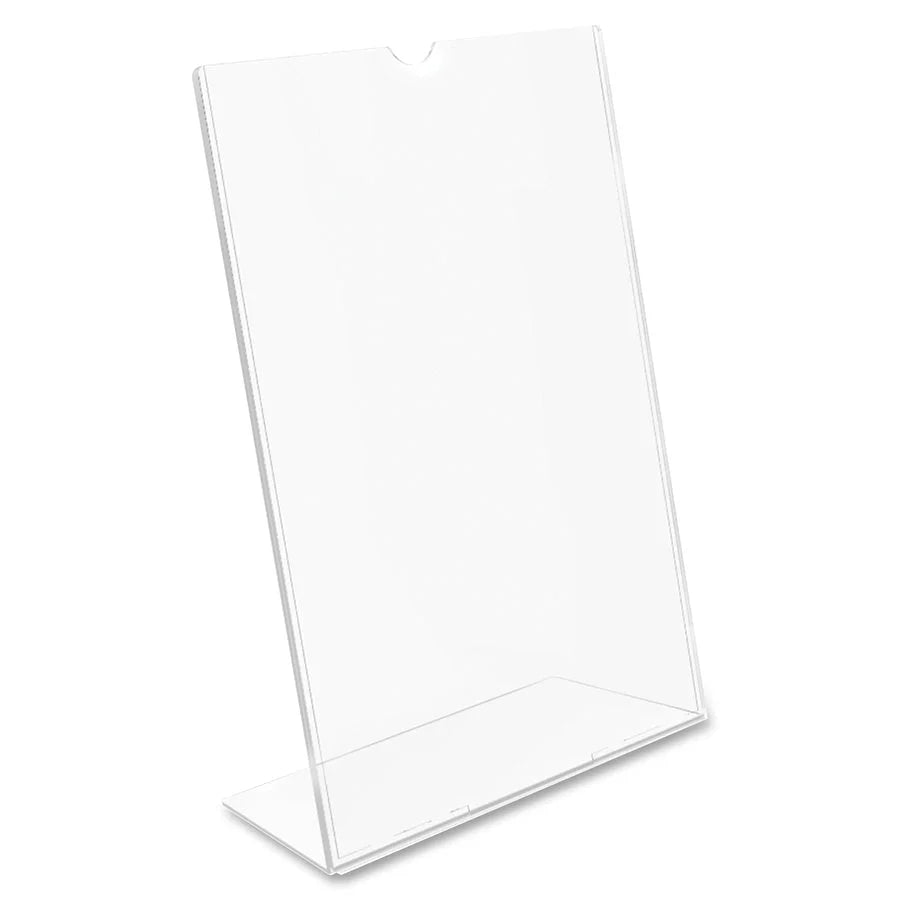 Deflecto Superior Image Slanted Sign Holder - 7x5 - Clear Plastic - Signs & Nameplates