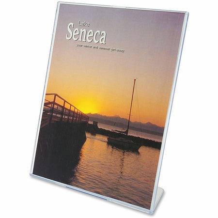 Deflecto Superior Image Slanted Sign Holders - Clear Top Loading - 8.5’’ x 11’’ - 12/Carton - Signs & Nameplates