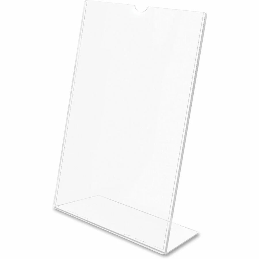 Deflecto Superior Image Slanted Sign Holders - Clear Top Loading - 8.5’’ x 11’’ - 12/Carton - Signs & Nameplates
