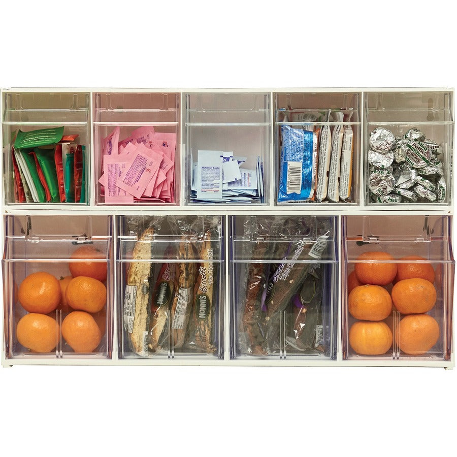 Deflecto Tilt Bin Interlocking Multi-Bin Storage Organizer - Front