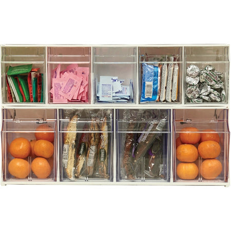 Deflecto Tilt Bin Interlocking Multi-Bin Storage Organizer - Front