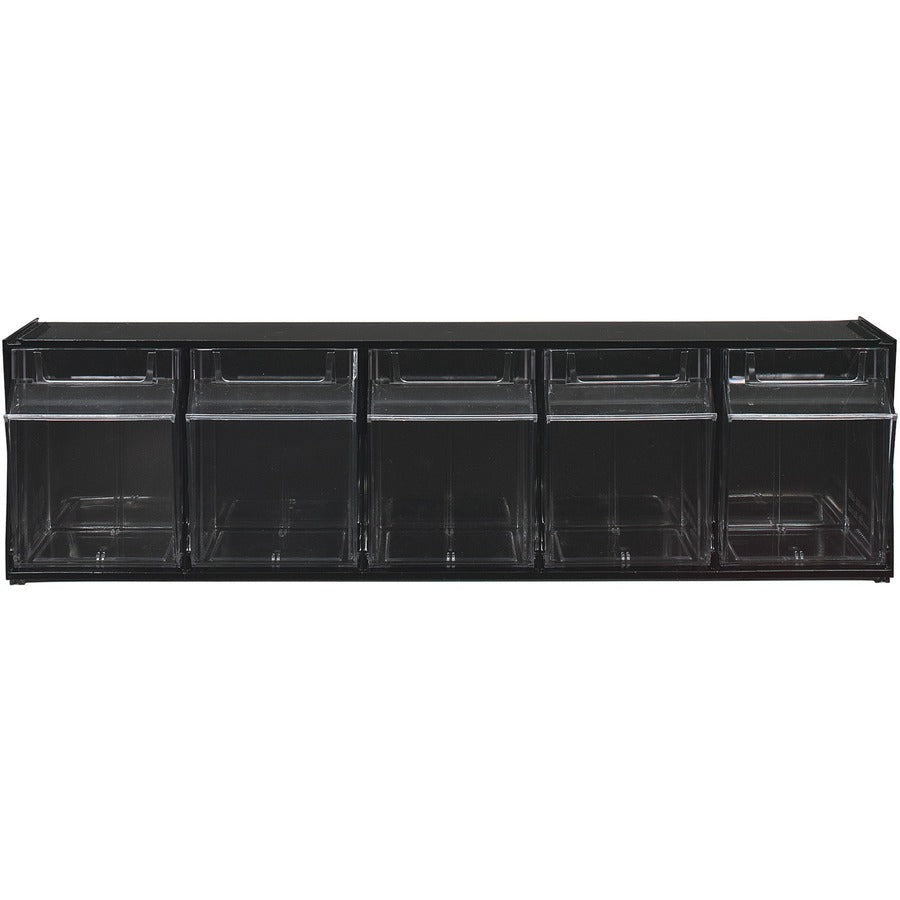 Deflecto Tilt Bin Interlocking Multi-Bin Storage Organizer - Rear
