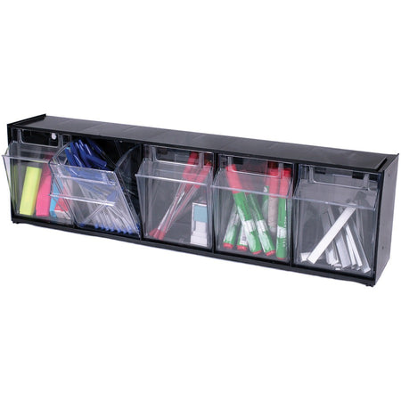 Deflecto Tilt Bin Interlocking Multi-Bin Storage Organizer - Left