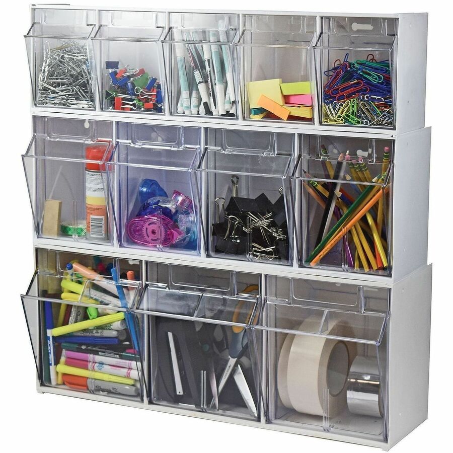 Deflecto Tilt Bin Interlocking Multi-Bin Storage Organizer - Alternate-Image1