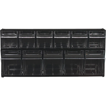 Deflecto Tilt Bin Multi-Bin Storage Organizer - 5 Compartments - Black Plastic - Tool & Organization