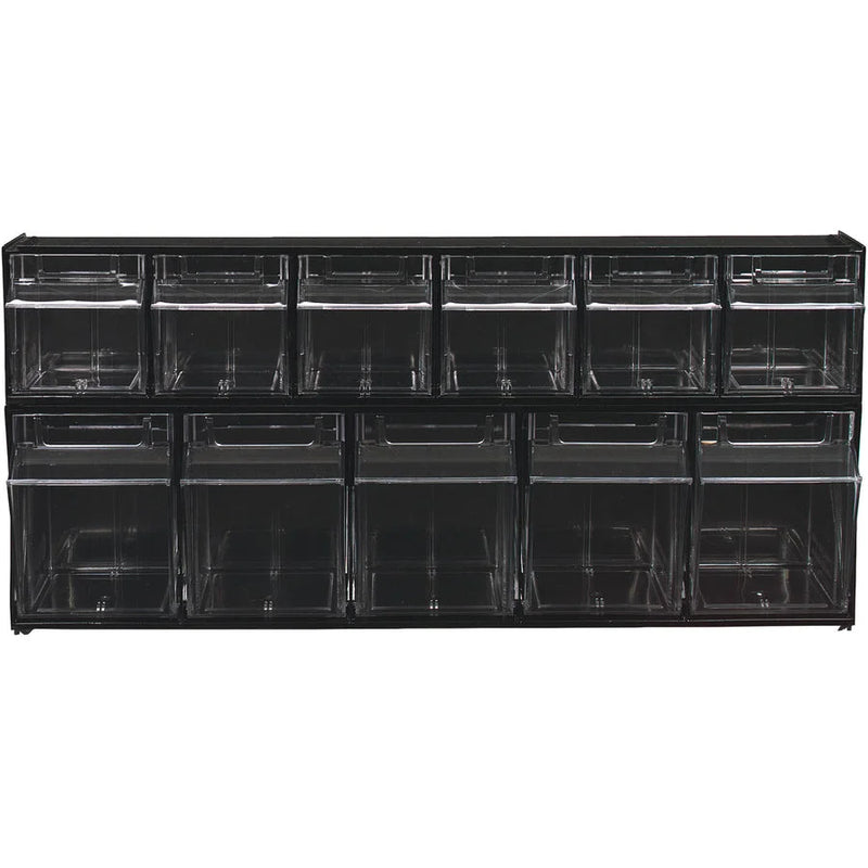 Deflecto Tilt Bin Multi-Bin Storage Organizer - 5 Compartments - Black Plastic - Tool & Organization