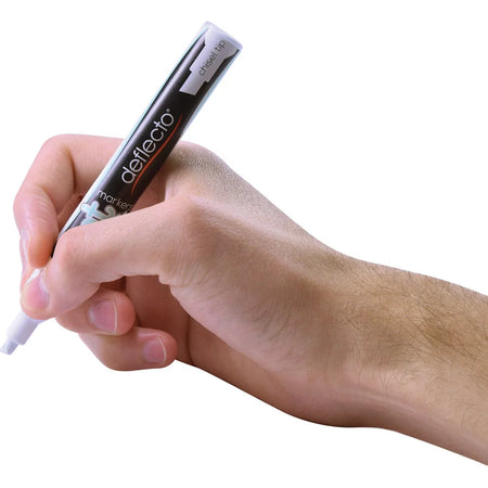 Deflecto Wet Erase Markers: Fine Chisel Bold Point - White Ink - 4 Pack - Markers & Dry-Erase
