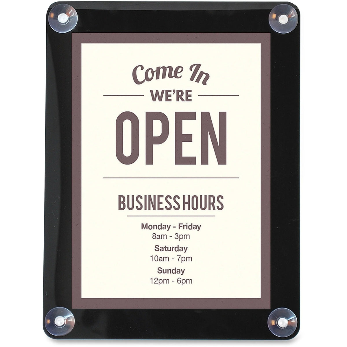 Deflecto Window Display: 8.5x11 Glass-mountable Sign Holder - Double Sided UV Protected - Black - Signs & Nameplates