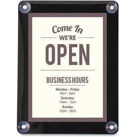 Deflecto Window Display: 8.5x11 Glass-mountable Sign Holder - Double Sided UV Protected - Black - Signs & Nameplates