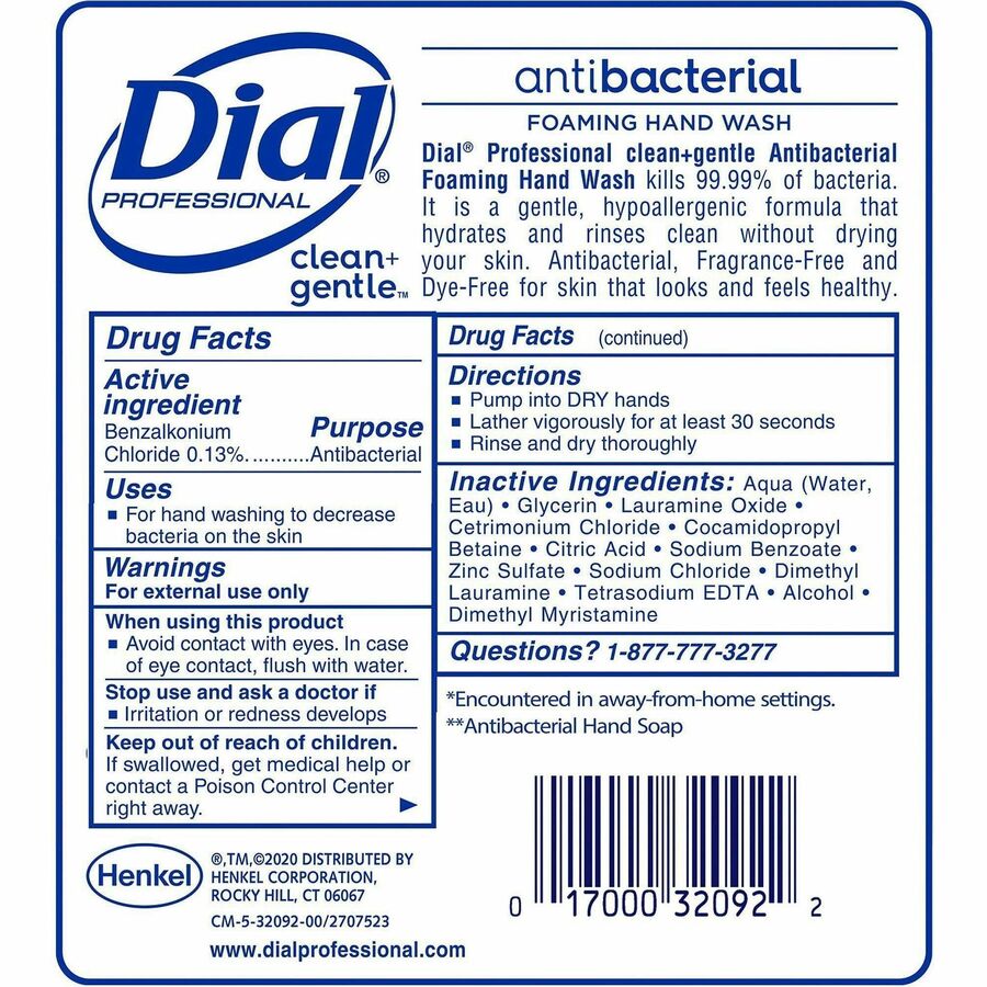 Dial 1700 Universal Dispenser Refills - Rear