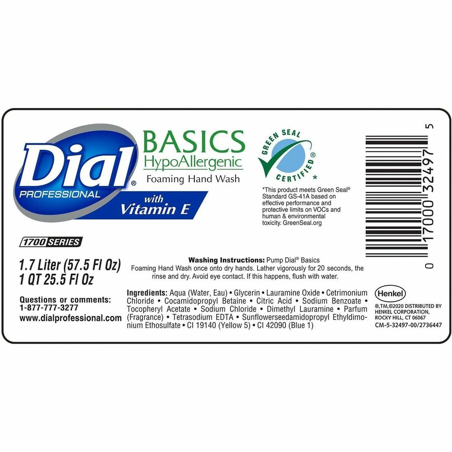 Dial 1700 Universal Dispenser Refills - Rear