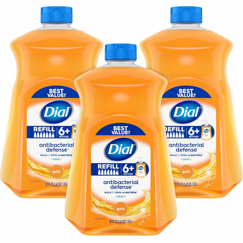 Dial Antibacterial Defense Hand Soap: Bacteria Remover Gold 1.63 Quart Bottle Dispenser - Soaps/Cleaners