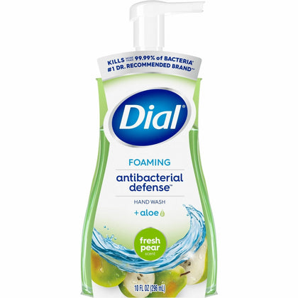 Dial Complete Fresh Pear Foaming Hand Wash - 10 fl oz - Kills Germs - Green - 8/Carton - Soaps/Cleaners