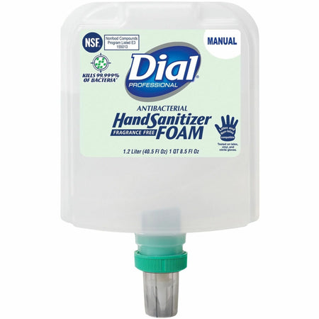 Dial Hand Sanitizer Foam Refill: Bacteria Remover - 1.27qt - Hypoallergenic Fragrance-free - 3/Carton - Skin Care