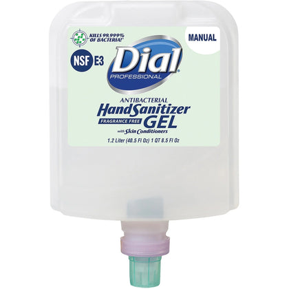 Dial Hand Sanitizer Gel Refill - 1.27 Quart - Kills Germs - Healthcare School Office - Fragrance-free - Skin Care