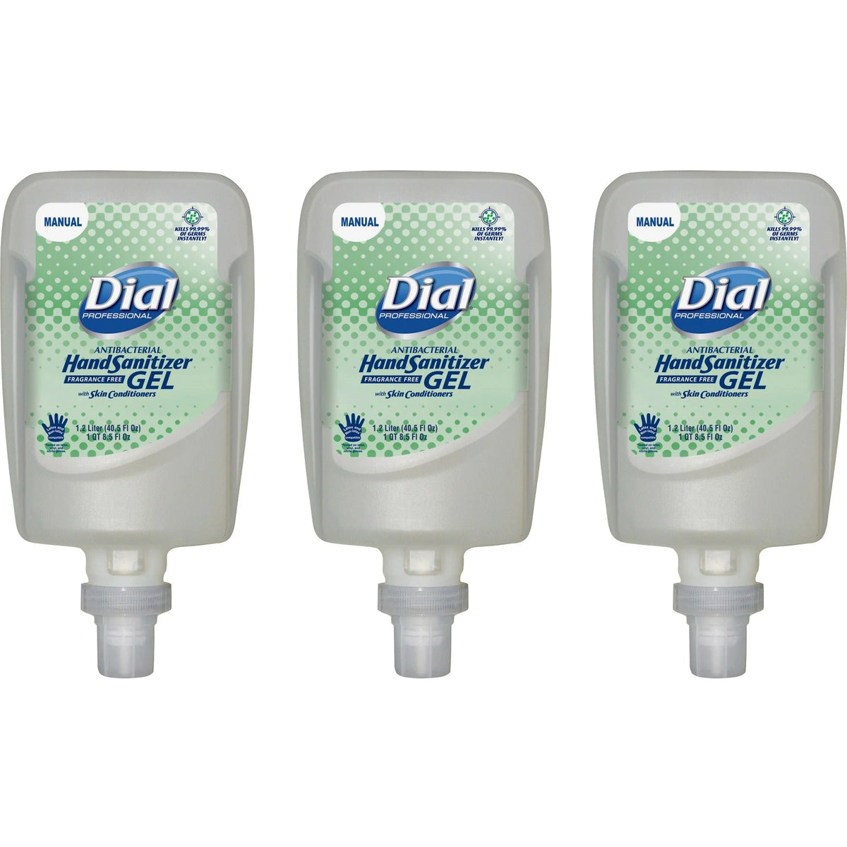 Dial Hand Sanitizer Gel Refill: Fragrance-free Bacteria Remover - 1.27 Quart - Pump Dispenser - Skin Care Dispensers &