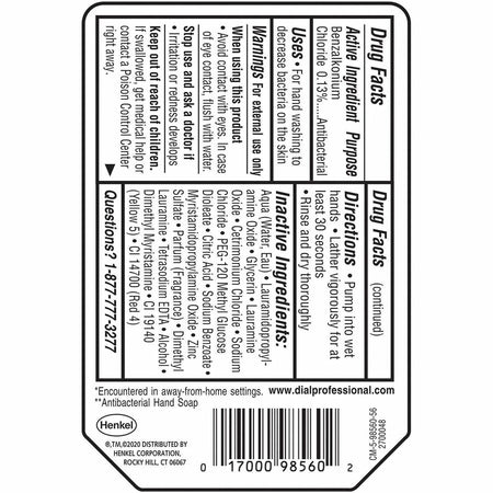 Dial Professional Versa Gold Liquid Hand Soap - Rear