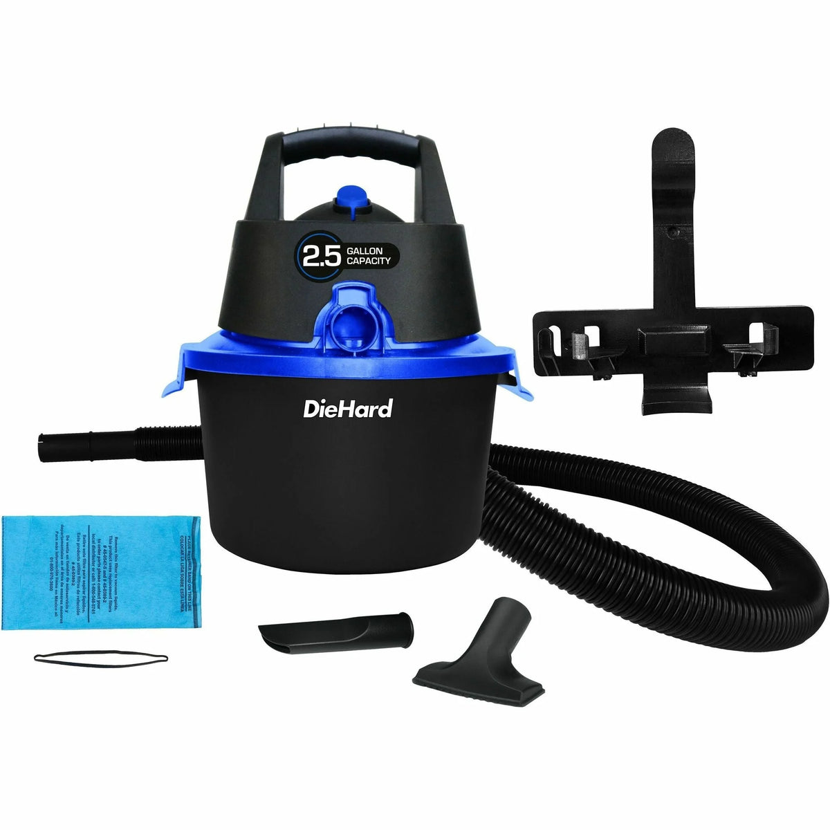 DieHard 2.5-Gallon Wet/Dry Vacuum - Powerful 2.5 HP - Versatile Cleaning - Cleaners & Accessories
