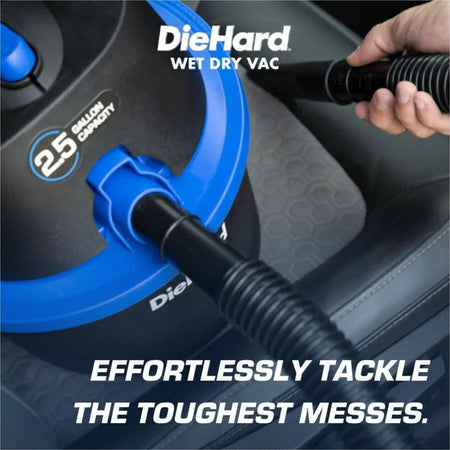 DieHard 2.5-Gallon Wet/Dry Vacuum - Powerful 2.5 HP - Versatile Cleaning - Cleaners & Accessories