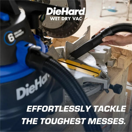 DieHard 6-Gallon Wet/Dry Vacuum - Powerful 4.5 HP - Versatile Cleaning Solution - Cleaners & Accessories