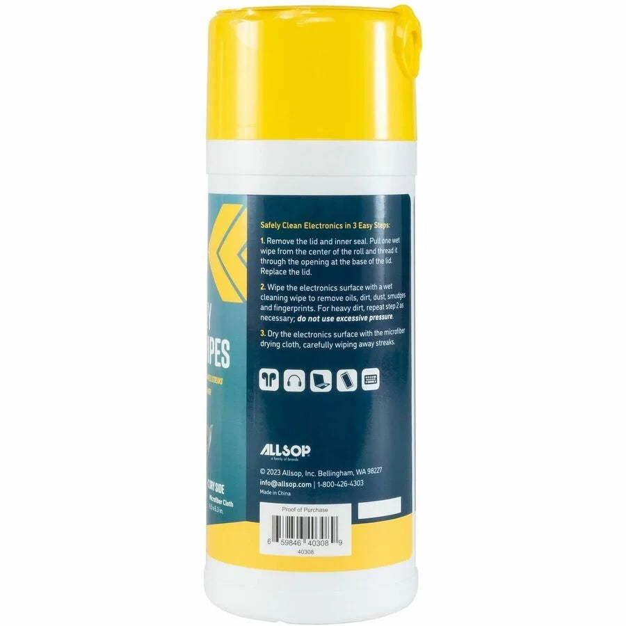 Digital Innovations ScreenDr Wet/Dry Wipes - Streak-Free Cleaning for Electronics - Supplies
