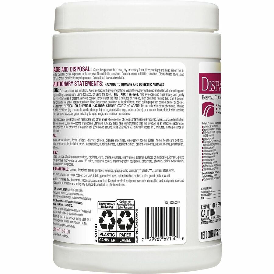 Dispatch Hospital Cleaner Disinfectant Towels with Bleach - Alternate-Image4